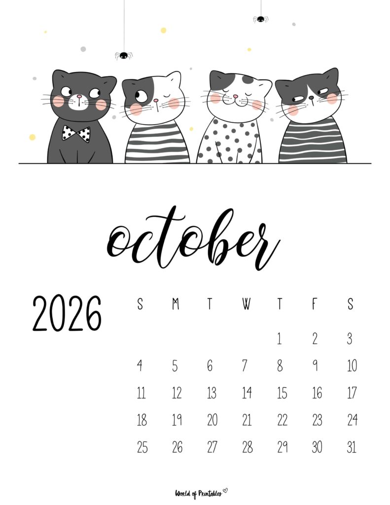 Printable October 2026 Calendar Design 40