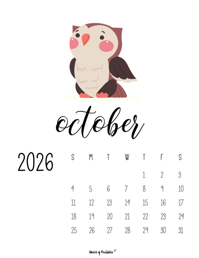 Printable October 2026 Calendar Design 42