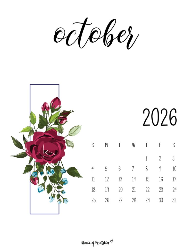 Printable October 2026 Calendar Design 47
