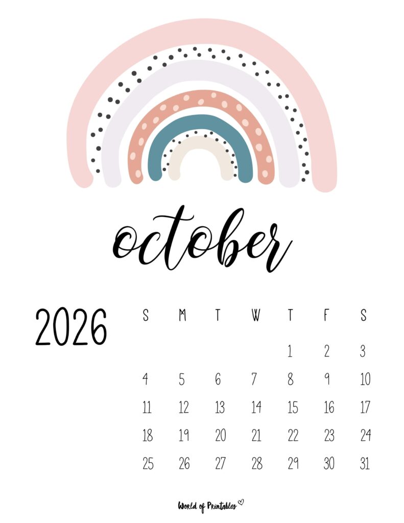 Printable October 2026 Calendar Design 51