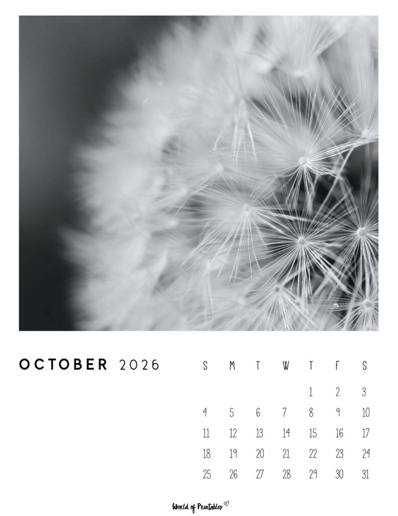 Printable October 2026 Calendar Design 56