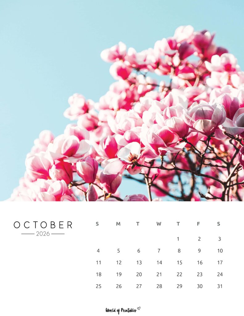 Printable October 2026 Calendar Design 57