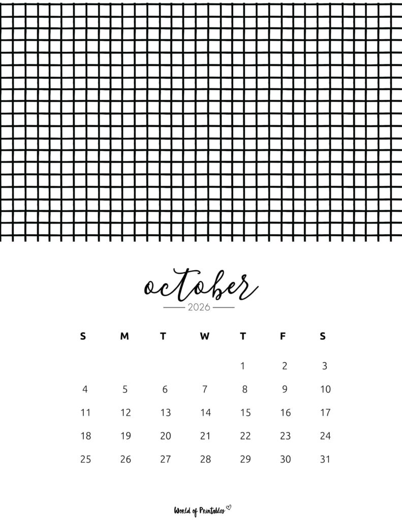 Printable October 2026 Calendar Design 61