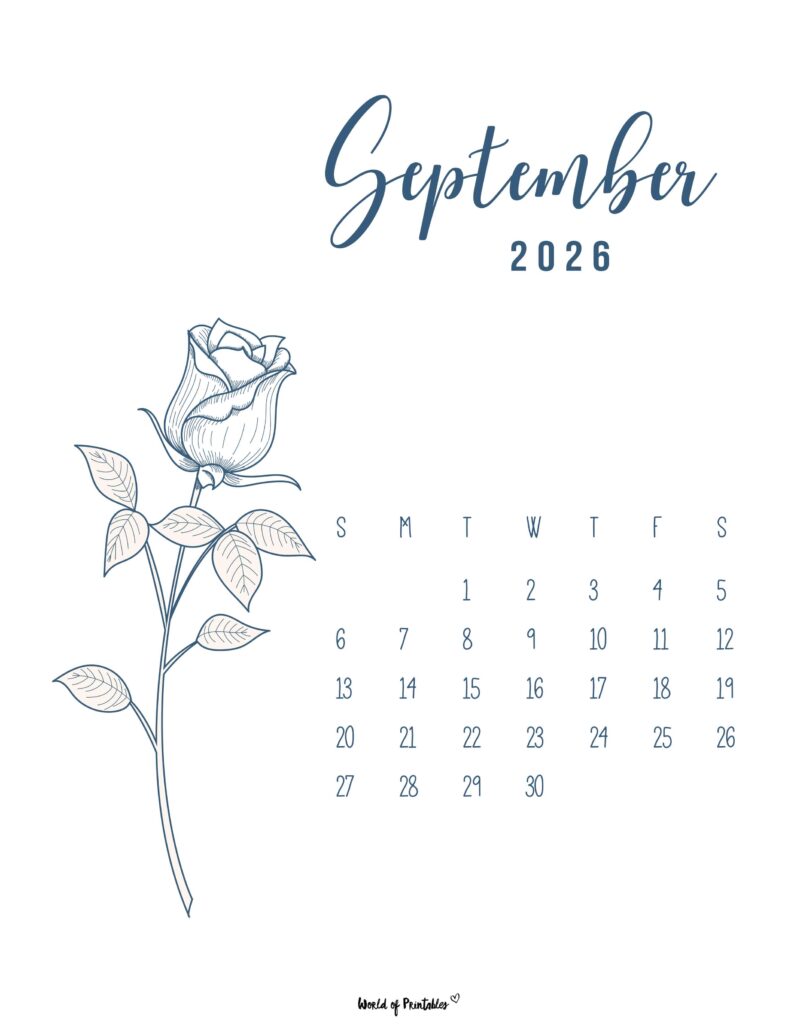 Printable September 2026 Calendar Design 14