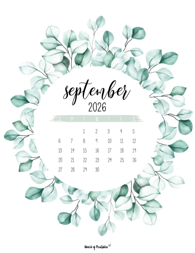 Printable September 2026 Calendar Design 19