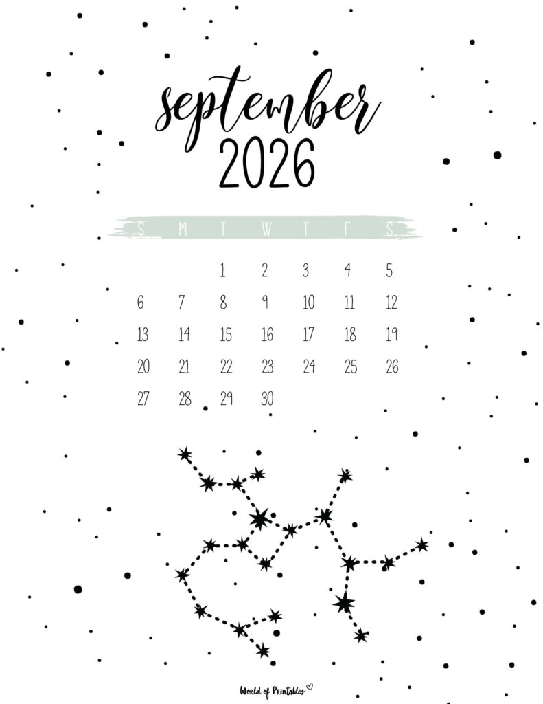 Printable September 2026 Calendar Design 24