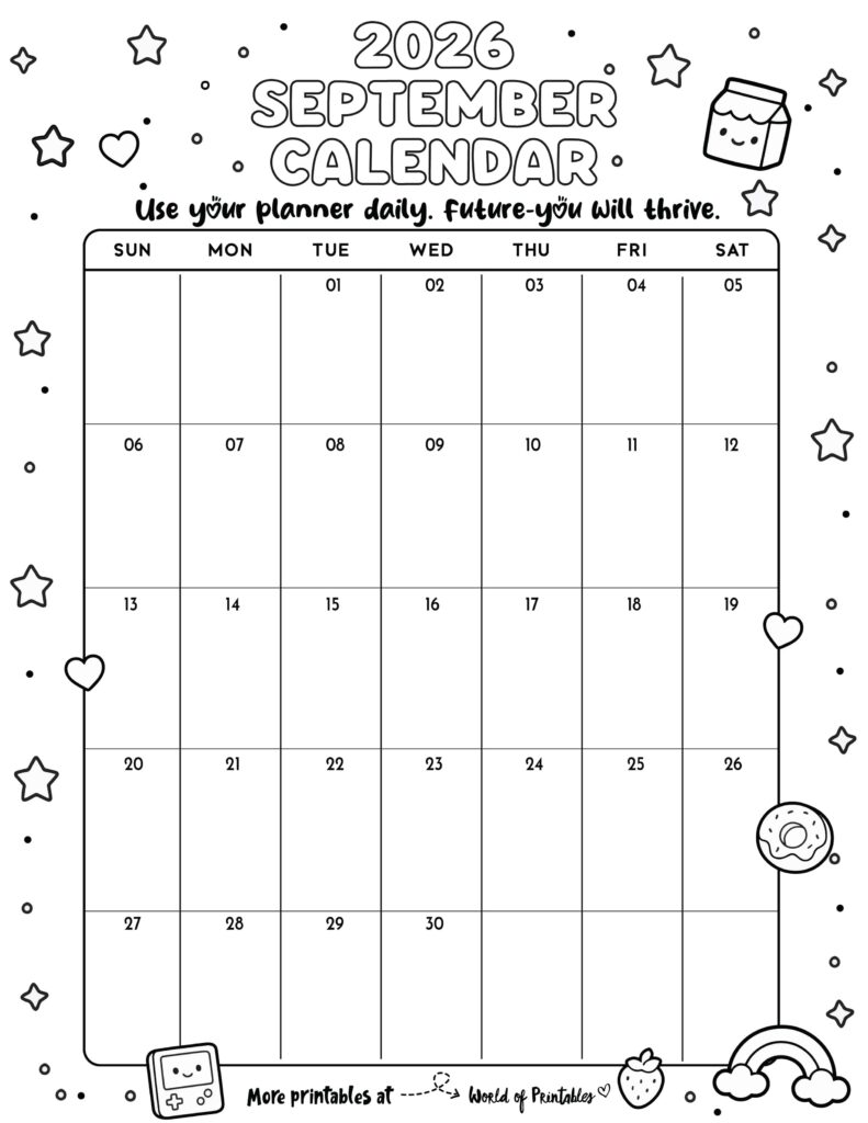Printable September 2026 Calendar Design 340