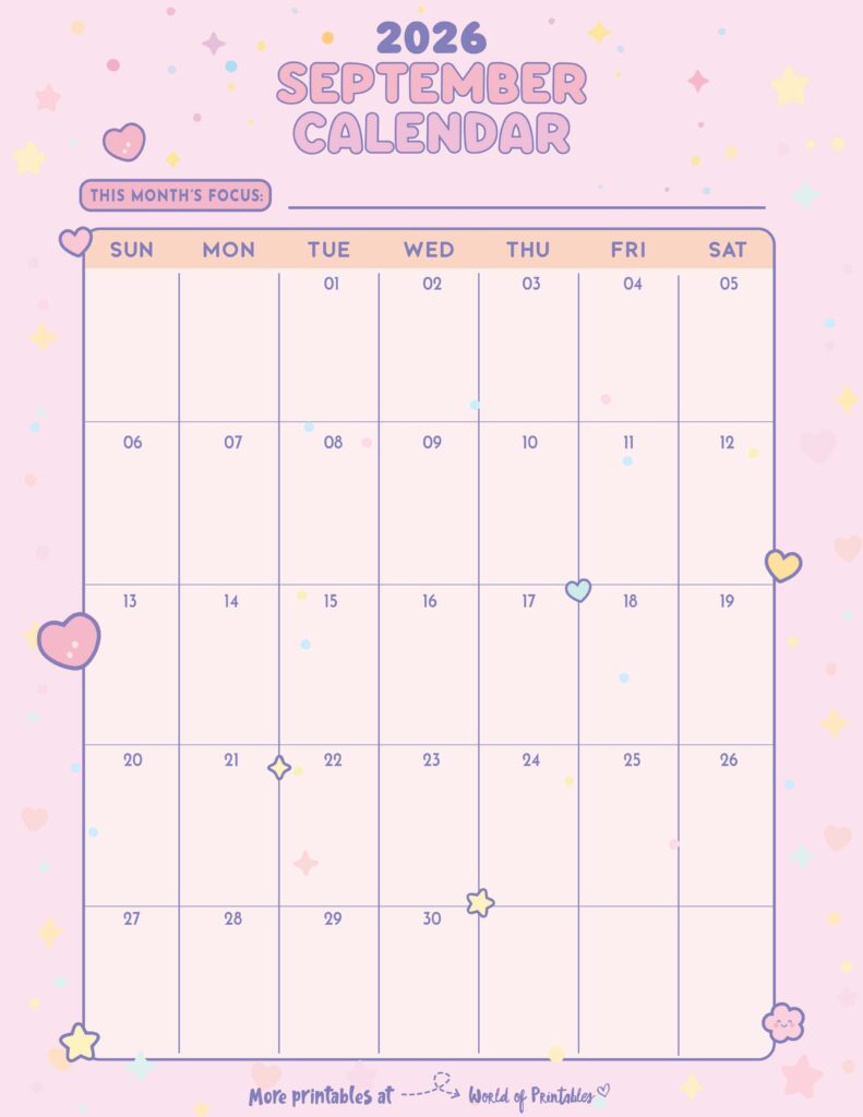 Printable September 2026 Calendar Design 343