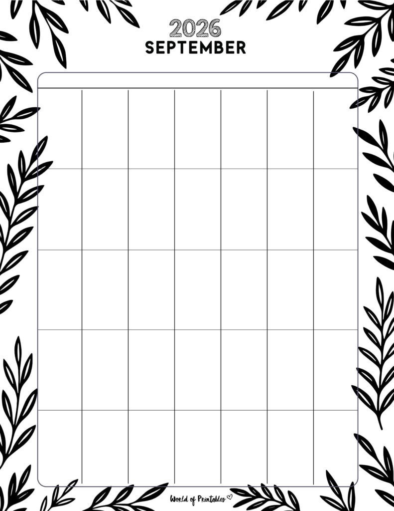 Printable September 2026 Calendar Design 370
