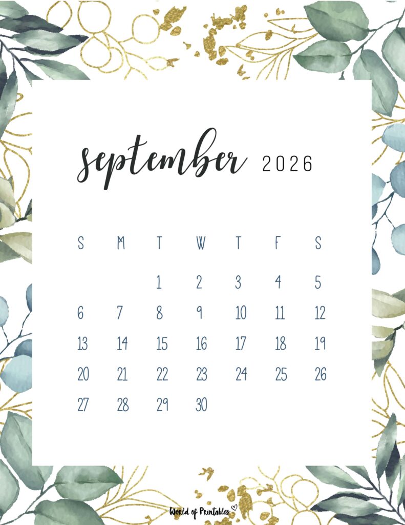 Printable September 2026 Calendar Design 4