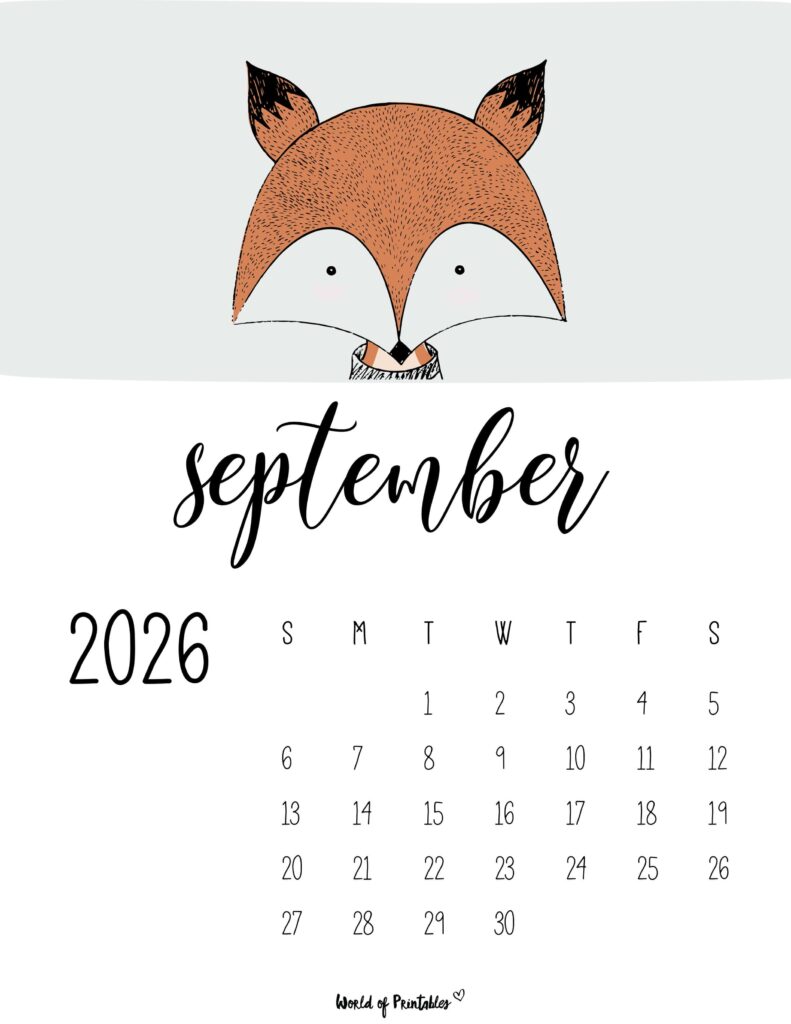 Printable September 2026 Calendar Design 45