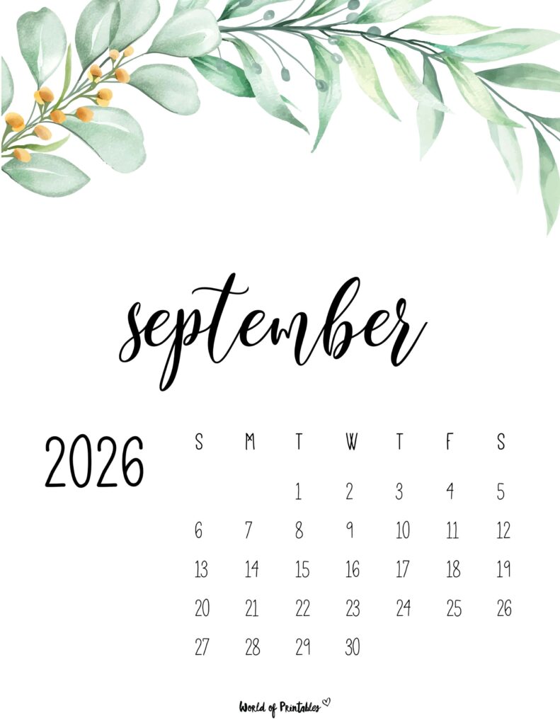 Printable September 2026 Calendar Design 49
