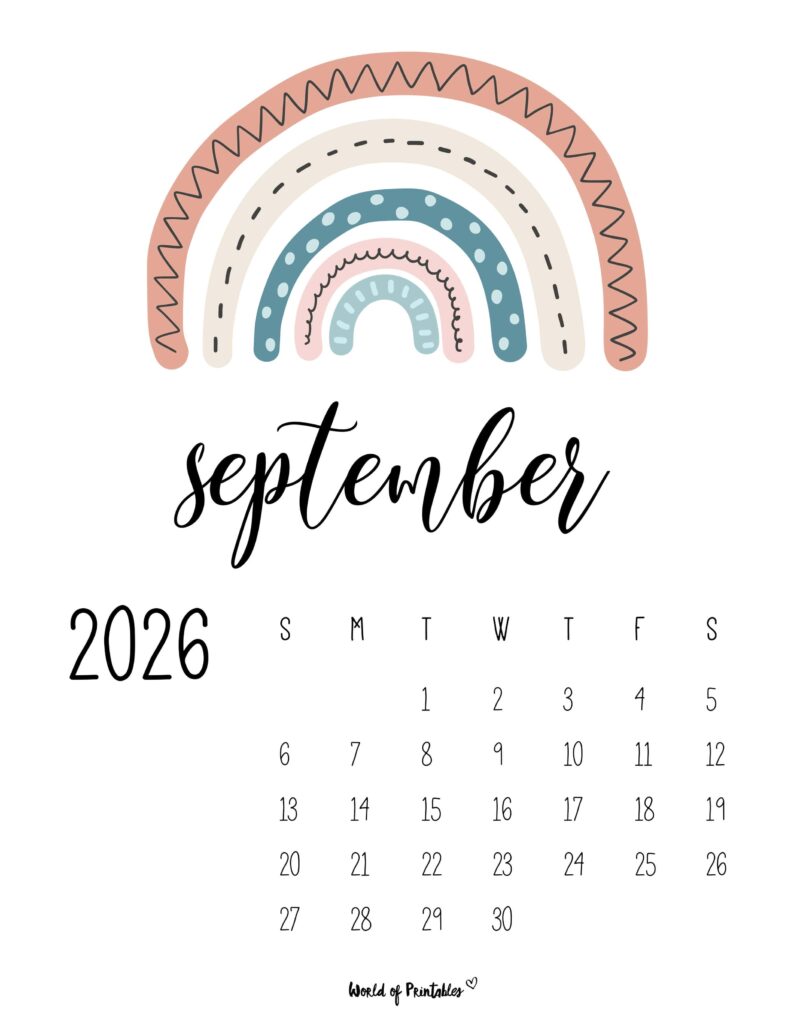 Printable September 2026 Calendar Design 51