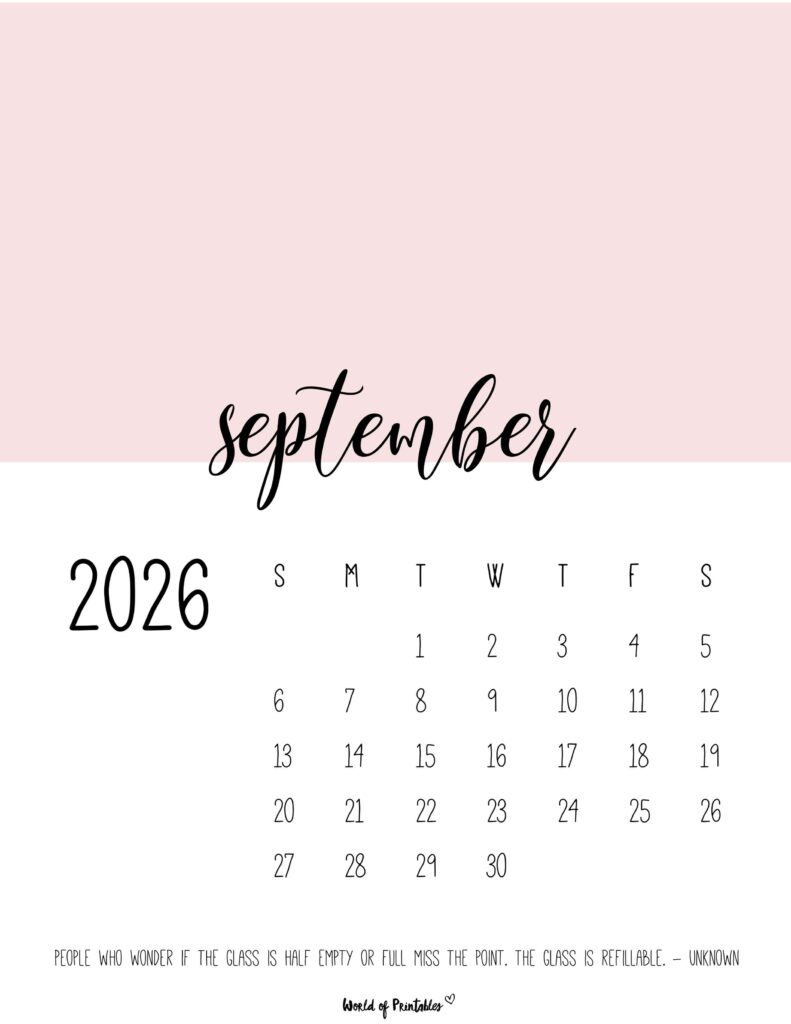 Printable September 2026 Calendar Design 54