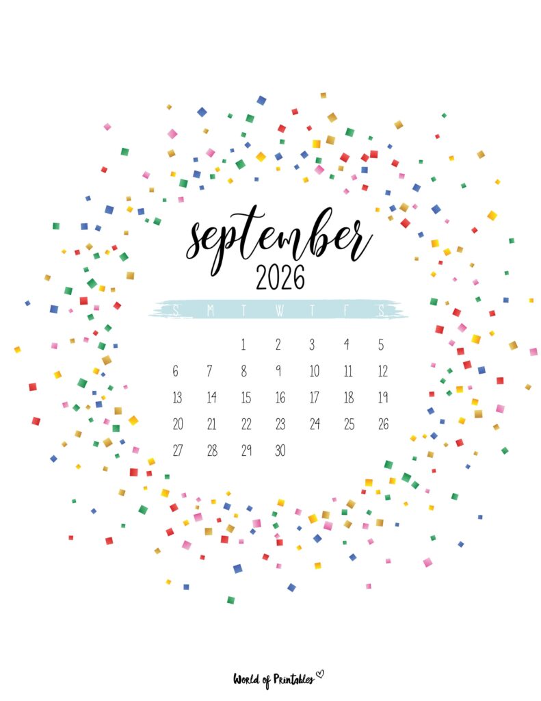 Printable September 2026 Calendar Design 6