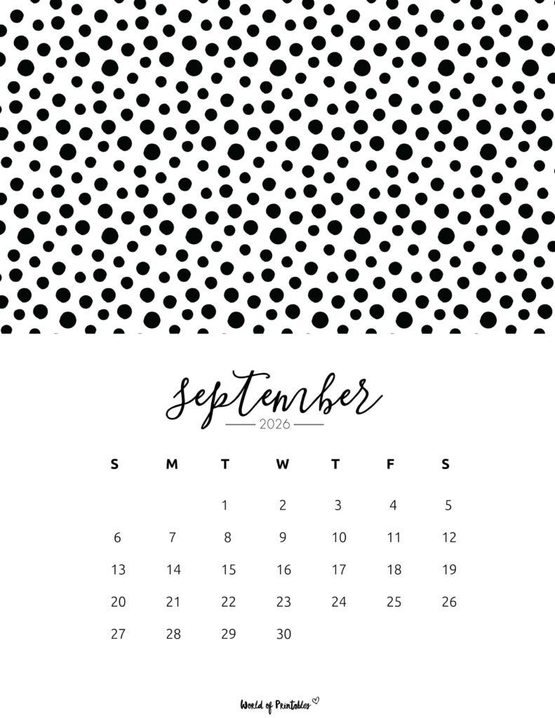 Printable September 2026 Calendar Design 61