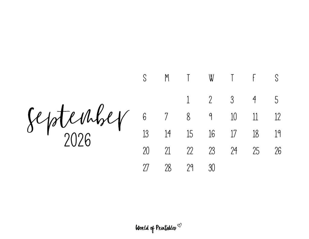 Printable September 2026 Calendar Design 63 alt
