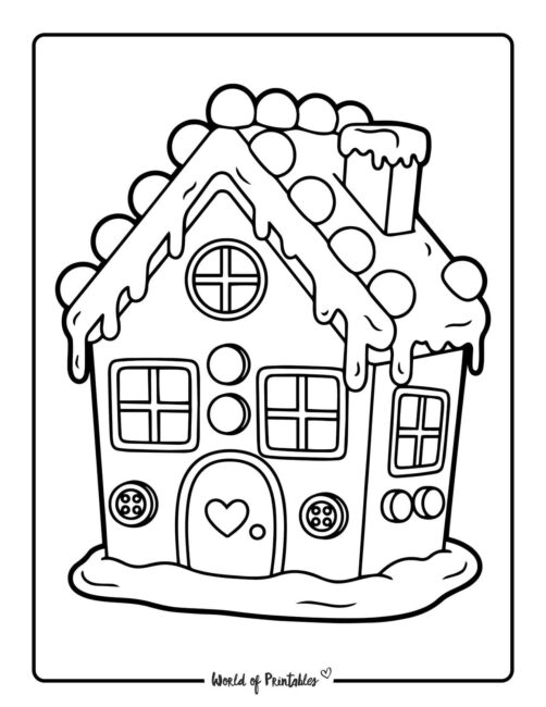 Simple christmas gingerbread coloring sheets