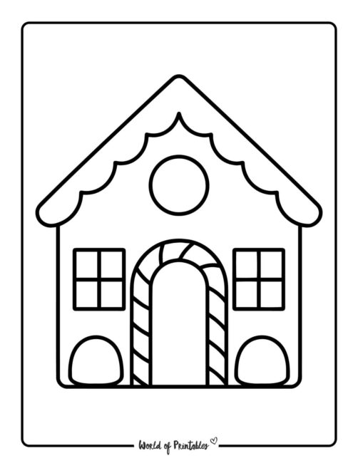 Simple gingerbread house coloring pages pdf