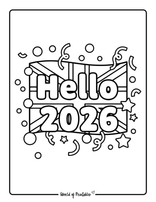 UK flag new year coloring pages