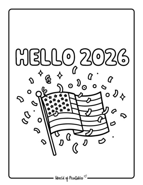 USA 2026 new year coloring pages