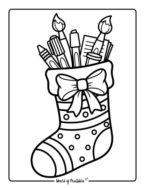 art and craft printable stocking coloring pages