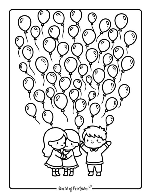 balloon new year celebration coloring pages
