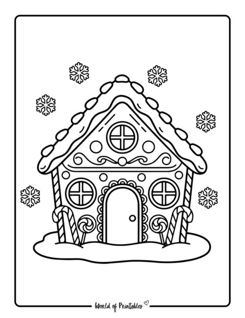 bold gingerbread house coloring pages for kids