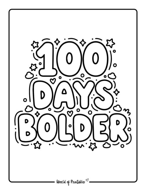 bolder - 100 days of school coloring pages pdf