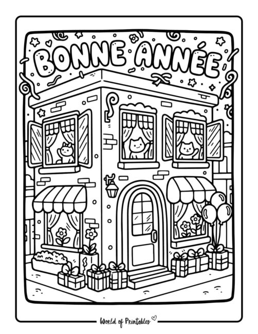 bonne annee new year coloring pages