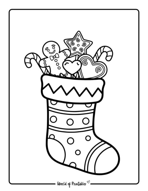 candy stocking coloring pages