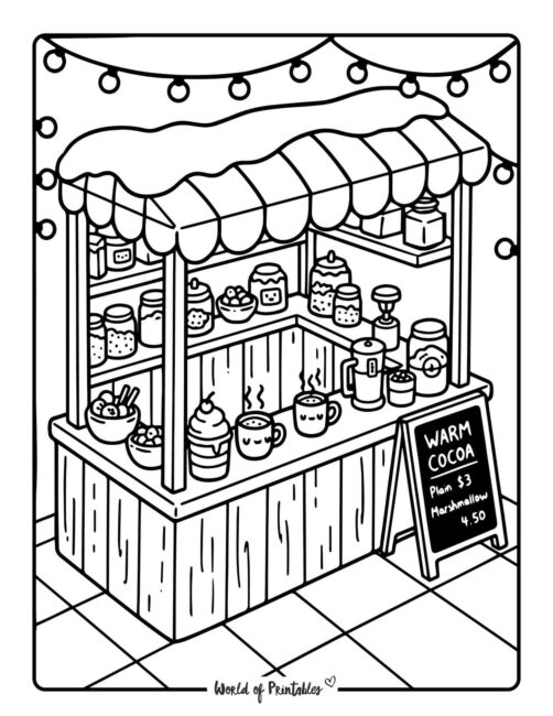 cocoa stand winter coloring sheets