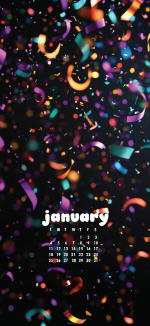 confetti january 2026 aesthetic wallpaper