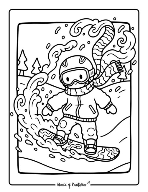 cool snowy winter coloring pages