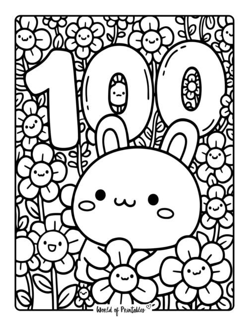cute 100th day of school coloring pages for preschool