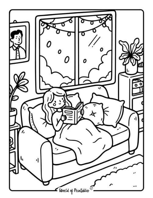 cute and cozy winter coloring pages