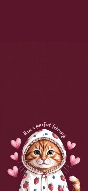 cute cat february phone backgrounds