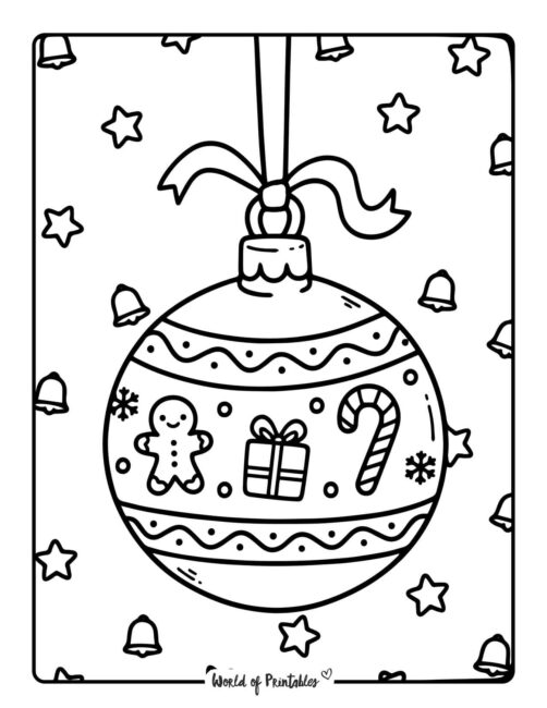 cute christmas ornament design coloring pages