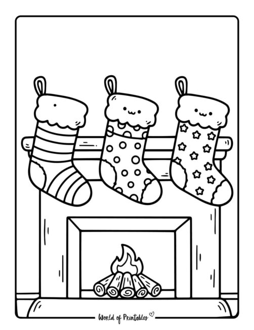 cute christmas stocking coloring pages