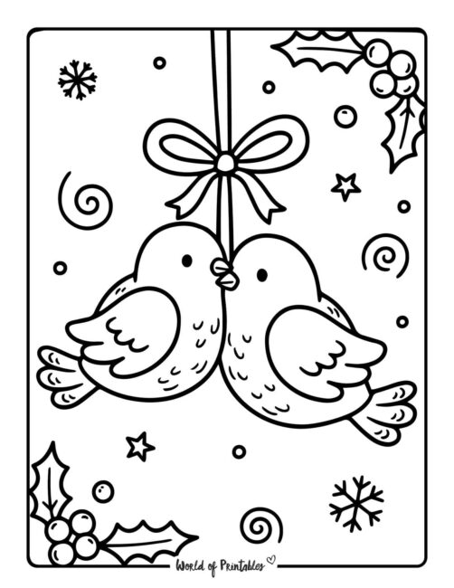 cute dove christmas ornament coloring pages