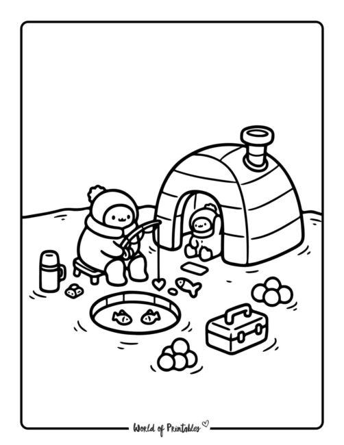 cute snowy winter coloring pages