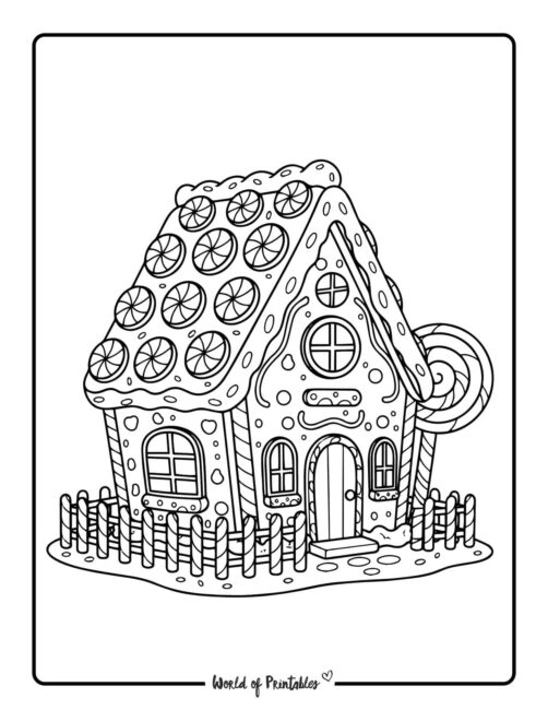 detailed gingerbread house coloring pages