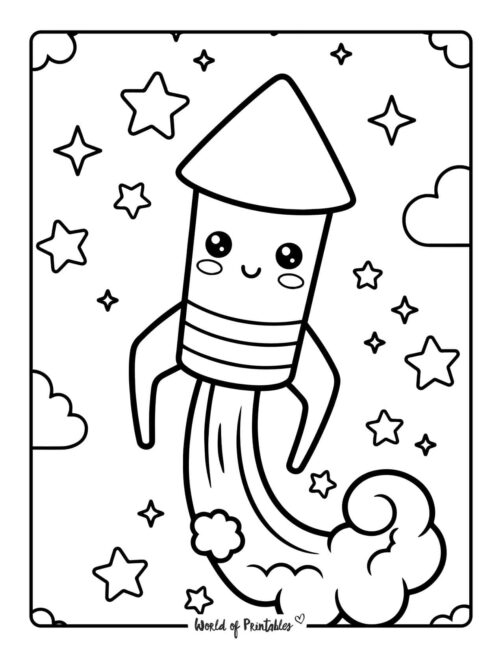 easy firework printable new year coloring pages for toddlers