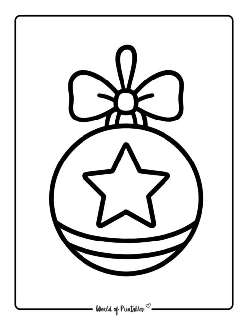 easy printable christmas ornament coloring pages