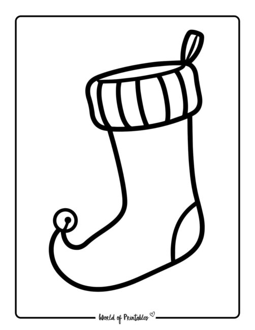 elf blank stocking coloring pages