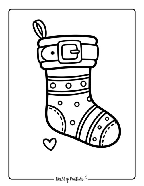 elf style stocking coloring pages