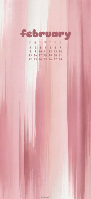 february calendar wallpaper for phone brushstrokes
