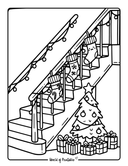 festive stocking coloring pages