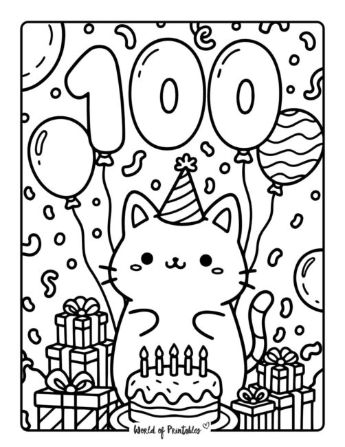 fun 100 days of school coloring pages
