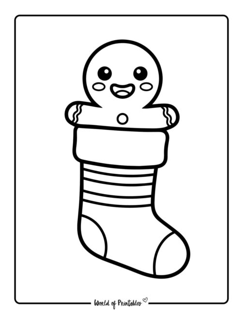 gingerbread man stocking coloring pages